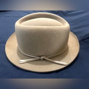 Tan Wool Fedora Brim Hat